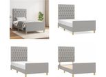 Vidaxl Struttura Letto Con Testiera Grigio Chiaro 100X200 Cm In Tessuto - Struttura Letto Con Testiera - Struttura Letto Con Testiera - Struttura Letto - Letto Con Testiera