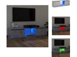 Mobile Tv Vidaxl Con Luci Led Grigio Cemento 120X30X35,5 Cm - Mobili Tv