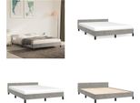 Vidaxl Struttura Letto Con Testiera Grigio Chiaro 140X190 Cm In Velluto - Struttura Letto Con Testiera - Struttura Letto Con Testiera - Struttura Letto - Letto Con Testiera