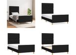 Vidaxl Struttura Letto Con Testiera In Tessuto Nero 90X190 Cm - Struttura Letto Con Testiera - Struttura Letto Con Testiera - Struttura Letto - Letto Con Testiera
