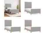 Vidaxl Struttura Letto Con Testiera In Tessuto Grigio Chiaro 90X200 Cm - Struttura Letto Con Testiera - Struttura Letto Con Testiera - Struttura Letto - Letto Con Testiera