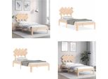 Vidaxl Letto In Legno Massiccio Con Testiera 90X200 Cm - Struttura Letto - Cornici Letto - Struttura Letto - Letto