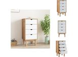 Vidaxl Cassettiera Otta Brown&White 46X39,5X90 Cm In Legno Massiccio - Cassettiere