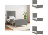 Vidaxl Struttura Letto Con Testiera In Tessuto Grigio Scuro 90X190 Cm - Letti E Strutture Letto