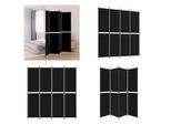 Vidaxl Paravento 4 Pezzi Nero 200X220 Cm In Tessuto - Divisorio Per Ambienti - Paravento - Divisorio Per Ambienti - Parete Divisoria