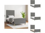 Vidaxl Struttura Letto Con Testiera In Tessuto Grigio Scuro 90X200 Cm - Letti E Strutture Letto