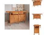 Vidaxl Banco Da Lavoro Con Cassetti Morse 162X62X83 Cm In Legno Di Acacia - Banchi Da Lavoro