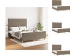 Vidaxl Struttura Letto Con Testiera In Tessuto Taupe 140X200 Cm - Letti E Strutture Letto