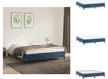 Vidaxl Struttura Letto Blu Scuro 160X200 Cm In Velluto - Letti E Strutture Letto