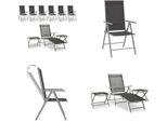 vidaXL 9 tlg. Garten Lounge Set Schwarz und Silbern - Garten-Lounge-Set - Garten-Lounge-Sets - Gartenmöbel-Set - Gartenmöbel-Sets