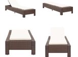 Vidaxl Lettino Con Cuscino In Polirattan Marrone - Lettino - Lettini - Lettini Da Giardino - Lettini Da Giardino