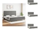 Vidaxl Struttura Letto Con Testiera In Tessuto Grigio Scuro 200X200 Cm - Letti E Strutture Letto