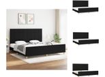 Vidaxl Struttura Letto Con Testiera In Tessuto Nero 200X200 Cm - Letti E Strutture Letto