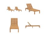 Vidaxl Lettino Prendisole 2 Pz. Legno Massiccio Teak - Lettino Prendisole - Lettino Prendisole In Legno - Lettino Prendisole In Legno Massiccio