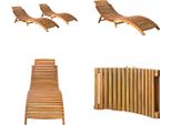 Vidaxl Lettino Prendisole 2 Pz. Legno Massiccio Di Acacia - Lettino Da Sole - Lettino Da Sole In Legno - Lettino Da Sole In Legno Massiccio