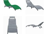 Vidaxl Lettino Con Cuscino Grigio In Legno Massiccio Di Acacia - Lettino - Lettino - Sedia A Sdraio - Sedie A Sdraio