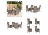 Vidaxl Set Da Pranzo Da Giardino 5 Pezzi Con Cuscini In Poly Rattan Grigio - Set Da Pranzo Da Giardino - Set Da Pranzo Da Giardino - Set Da Pranzo Da Terrazza