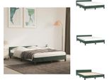Vidaxl Struttura Letto Con Testiera In Velluto Verde Scuro 140X200 Cm - Letti E Strutture Letto