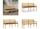 Vidaxl Panca Batavia Con Cuscino Antracite 150 Cm In Legno Massiccio Di Teak - Panca - Panche - Panca Da Giardino - Panca Da Salotto