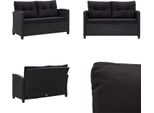Vidaxl Divano Da Giardino A 2 Posti Con Cuscini Nero 124 Cm In Poly Rattan - Divano Da Giardino - Divani Da Giardino - Lounge - Lounging