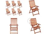 Vidaxl Sedie Da Giardino Pieghevoli 6 Pz. Legno Massiccio Di Acacia - Sedia Da Giardino - Sedie Da Giardino - Sedia - Sedie