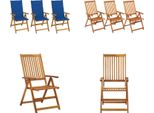 Vidaxl Sedie Da Giardino Pieghevoli 3 Pezzi Con Cuscini In Legno Massiccio Di Acacia - Sedia Da Giardino - Sedie Da Giardino - Sedia Da Pranzo - Sedie Da Pranzo
