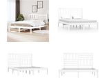 Vidaxl Letto In Legno Massiccio Di Pino Bianco 140X200 Cm - Struttura Letto - Letto - Letto In Legno Massiccio