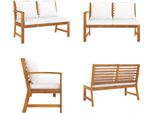 Vidaxl Panca Da Giardino 114,5 Cm Con Cuscini Bianco Crema In Legno Massiccio Di Acacia - Panca Da Giardino - Panche Da Giardino - Panche Da Esterno - Panche Da Esterno