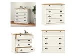 Vidaxl Cassettiera Vigo White 80X40X76 Cm In Pino Massiccio - Cassettiera - Cassettoni - Cassettiere - Armadio