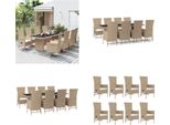 Vidaxl Set Da Pranzo Da Giardino 9 Pezzi Con Cuscini In Poly Rattan Beige - Set Da Pranzo Da Giardino - Set Da Pranzo Da Giardino - Set Da Pranzo Da Terrazza