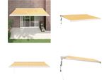 Vidaxl Tenda Da Sole Retrattile Gialla E Bianca 4,5X3 M In Tessuto E Alluminio - Tenda Da Sole - Tende Da Sole - Tenda Da Sole Retrattile - Tenda Da Sole Retrattile