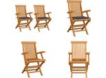 Vidaxl Sedie Da Giardino Con Cuscini Antracite 2 Pz. Legno Massiccio Teak - Sedia Da Giardino - Sedie Da Giardino - Sedia Da Giardino In Legno - Sedia Da Giardino In Legno Massiccio