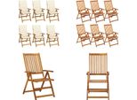 Vidaxl Sedie Da Giardino Pieghevoli 6 Pezzi Con Cuscini In Legno Massiccio Di Acacia - Sedia Da Giardino - Sedia Da Giardino - Sedia Da Pranzo - Sedie Da Pranzo