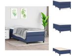 Vidaxl Letto Boxspring Blu 90X200 Cm In Tessuto - Letti E Strutture Letto