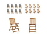 Vidaxl Sedie Da Giardino Pieghevoli Con Cuscino 8 Pz. Legno Massiccio Di Acacia - Sedia Da Giardino - Sedie Da Giardino - Sedia - Sedie