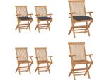 Vidaxl Sedie Da Giardino Con Cuscini Antracite 2 Pz. Legno Massiccio Teak - Sedia Da Giardino - Sedie Da Giardino - Sedia Da Giardino In Legno - Sedia Da Giardino In Legno Massiccio