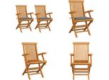 Vidaxl Sedie Da Giardino Con Cuscini Grigi 2 Pz. Legno Massiccio Teak - Sedia Da Giardino - Sedie Da Giardino - Sedia Da Giardino In Legno - Sedia Da Giardino In Legno Massiccio
