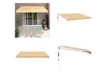 Vidaxl Tenda Da Sole Elettrica A Manovella Gialla E Bianca 3,5X2,5 M - Tenda Da Sole - Tende Da Sole - Tenda Da Sole Retrattile - Tenda Da Sole Retrattile