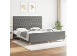 Vidaxl Struttura Letto Con Testiera In Tessuto Grigio Scuro 180X200 Cm - Struttura Letto Con Testiera - Struttura Letto Con Testiera - Struttura Letto - Letto Con Testiera