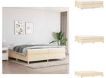 Vidaxl Letto A Molle Insacchettate Crema 200X200 Cm In Tessuto - Letti E Strutture Letto