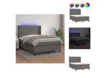 Vidaxl Letto A Molle Insacchettate Con Materasso E Led Grigio 140X190 Cm In Pelle Finta - Letti & Strutture Letto
