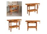Vidaxl Banco Da Lavoro Con Cassetti Morse 124X52X83 Cm In Legno Di Acacia - Banco Da Lavoro - Banchi Da Lavoro - Tavolo Da Lavoro - Postazione Di Lavoro