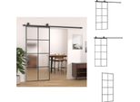 Vidaxl Porta Scorrevole Con Ferramenta 90X205 Cm Esg Vetro E Alluminio - Porte D'ingresso