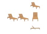 Vidaxl Lettini Prendisole 2 Pz. Legno Massiccio Di Teak - Lettini Prendisole