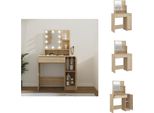 Vidaxl Tavolino Da Toilette Con Led In Rovere Sonoma 86,5X35X136 Cm - Tavolini Da Toilette