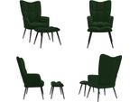 Vidaxl Poltrona Relax Con Sgabello In Velluto Verde Scuro - Poltrona Relax - Poltrona - Poltrone - Sedia Relax