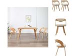 Vidaxl Sedie Da Pranzo 2 Pz. Legno Curvo Crema E Pelle Finta - Sedie Da Pranzo