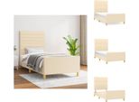 Vidaxl Struttura Letto Con Testiera In Tessuto Crema 100X200 Cm - Letti E Strutture Letto