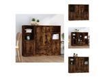 Vidaxl Credenze 3 Pezzi. Materiale A Base Di Legno Di Quercia Fumé - Credenze