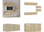 Vidaxl Set Di Mobili Tv 6 Pezzi In Legno Di Quercia Sonoma - Set Di Mobili Tv - Set Di Mobili Tv - Parete Attrezzata - Parete Attrezzata